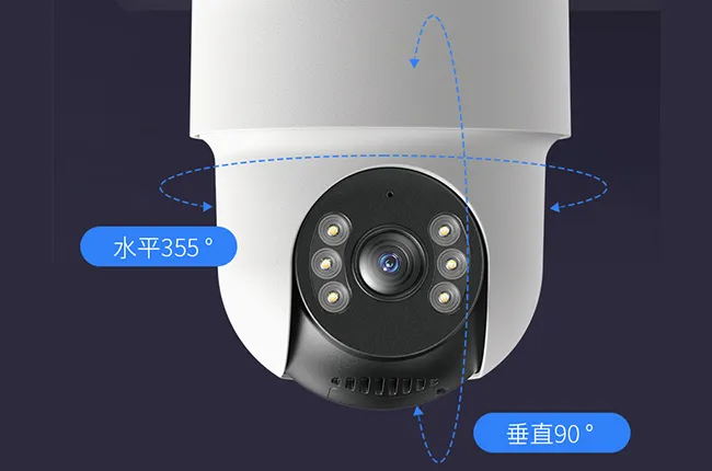 双电机云台 360° 全景视野,远程随心操控