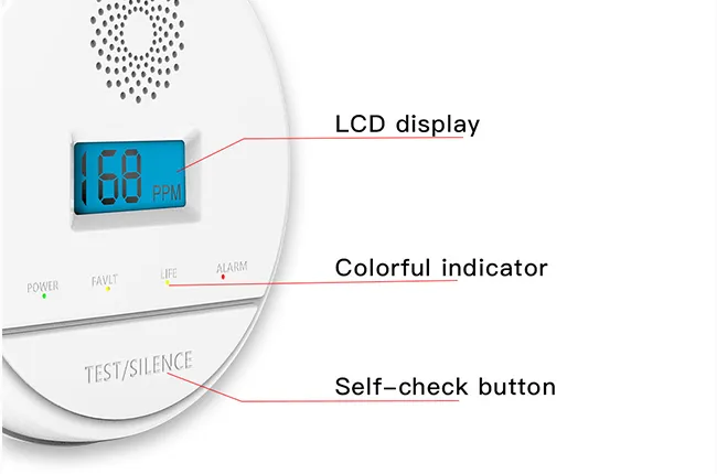 85dB Moderate Sound & Light Dual Alarm