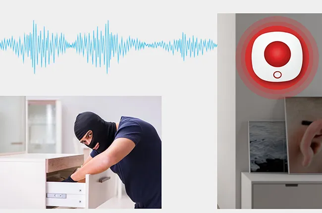 110dB Loud Sound & Flash Light Deterrence
