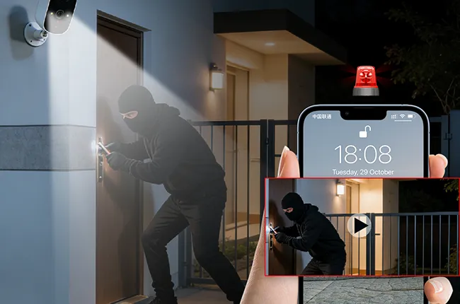 Smart PIR Human Detection + Spotlight & Siren Alarm