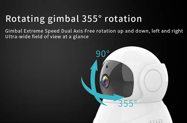 355°×90° Dual-Axis PTZ Pan Tilt Rotation