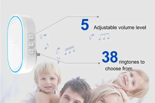 38 Selectable Ringtones & 5‑Level Adjustable Volume