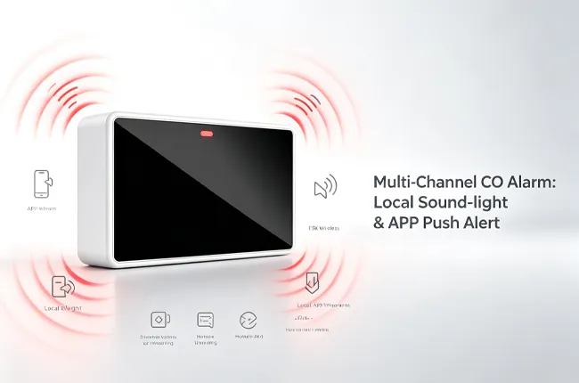 Multi‑Channel CO Alarm: Local Sound‑light & APP Push Alert